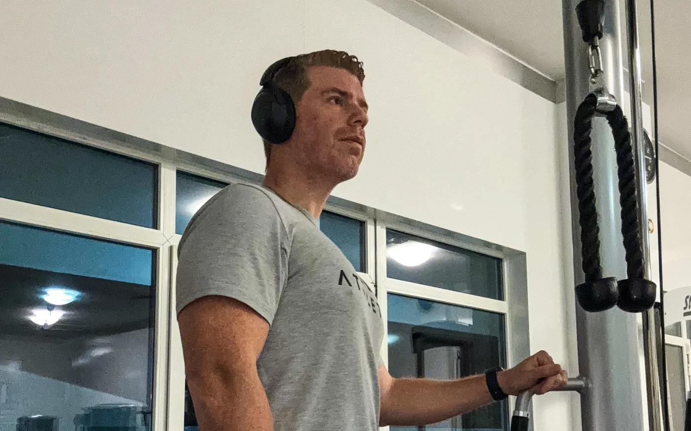 Christian Skrippek beim Training im Studio in Stolberg